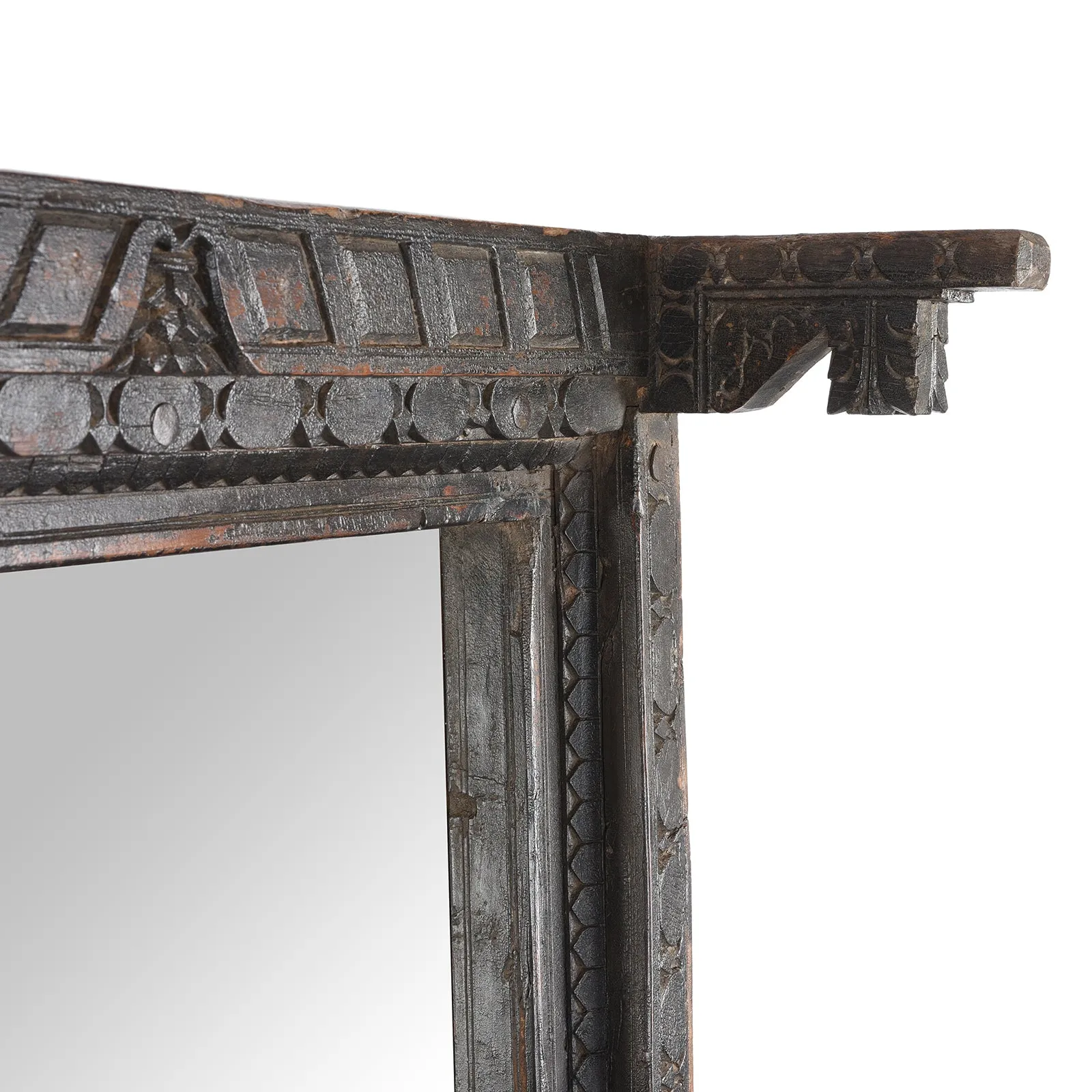 Carved Indian Door Mirror From Nagaur - Ca 1900