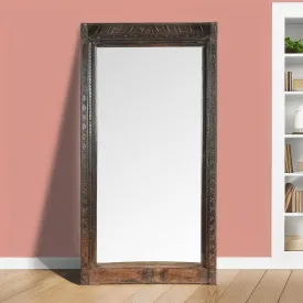 Carved Indian Door Mirror From Nagaur - Ca 1900