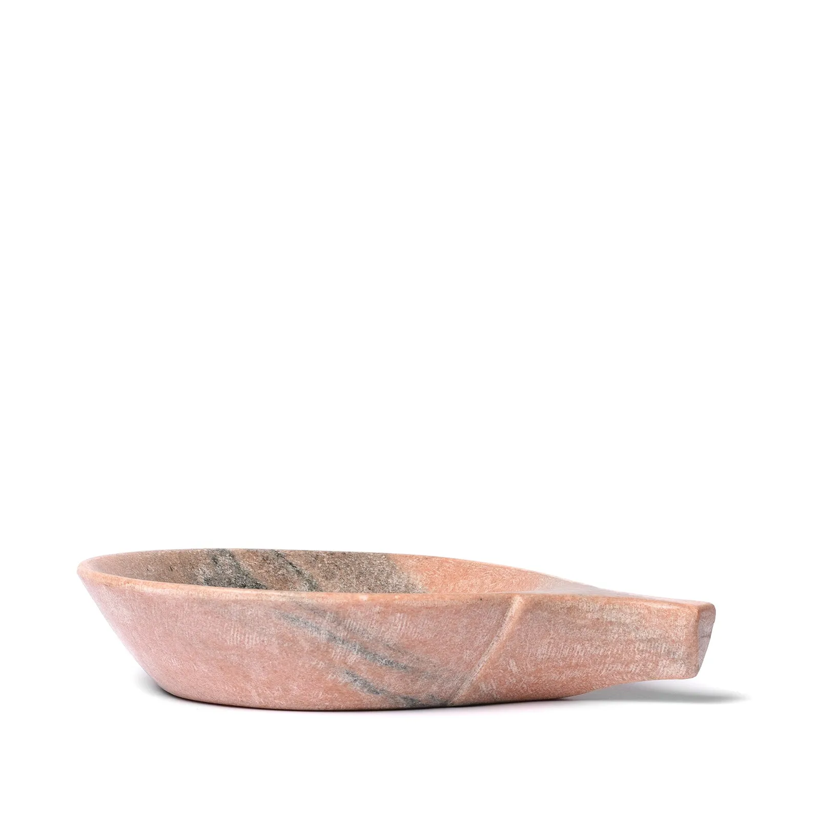Carved Pink Marble Bowl From Rajasthan