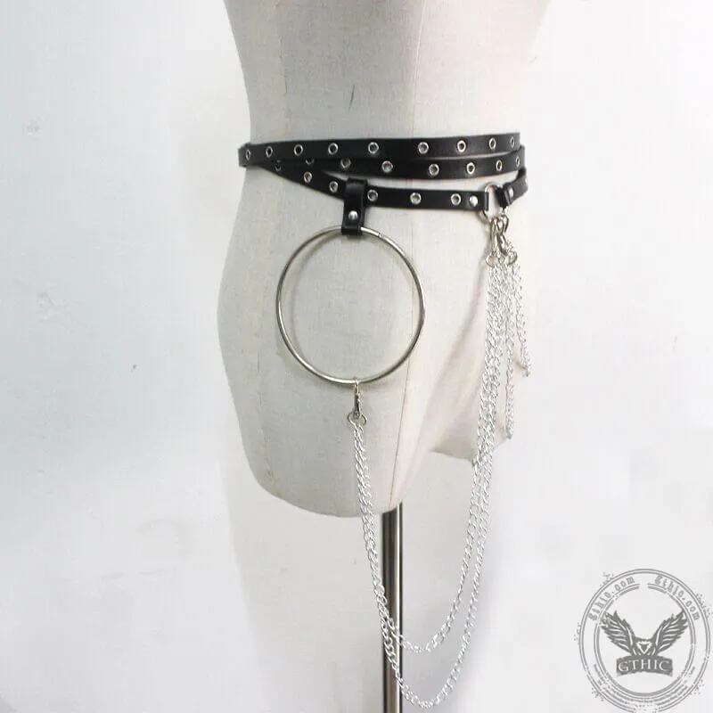 Chain Tassels PU Leather Punk Waist Belt