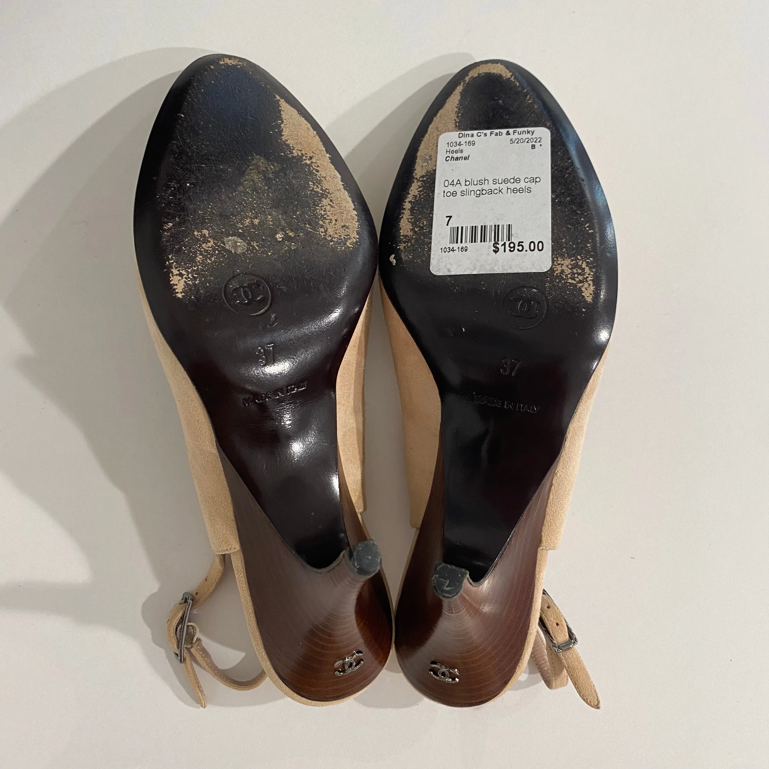 Chanel Blush Suede Slingbacks