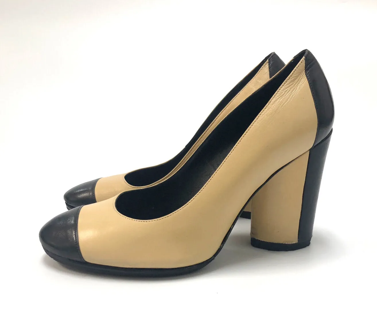 Chanel Nude and Black Heels