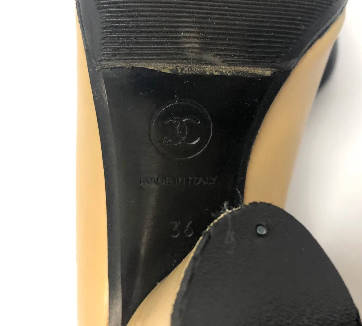 Chanel Nude and Black Heels
