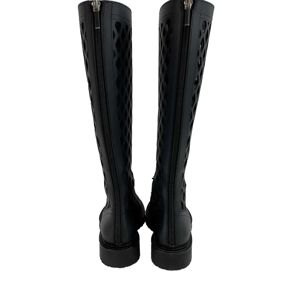 Christian Dior - D-Trap Black High Boots in Matt Calfskin 35.5 US 5.5 BRAND NEW