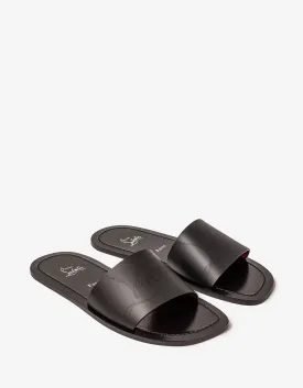 Christian Louboutin Coolraoul Black Leather Slide Sandals -
