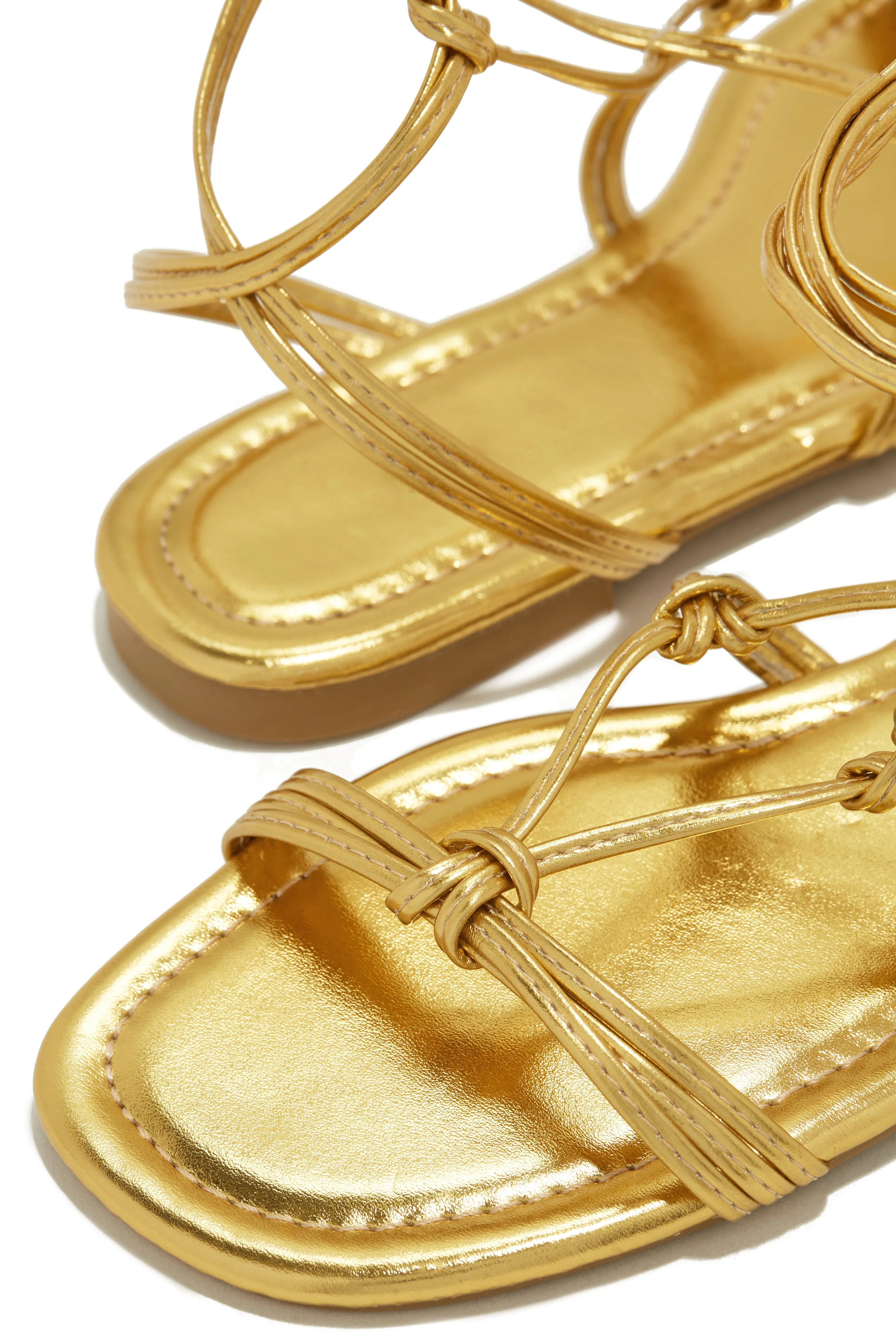 Coastal Villa Lace Up Sandals - Gold