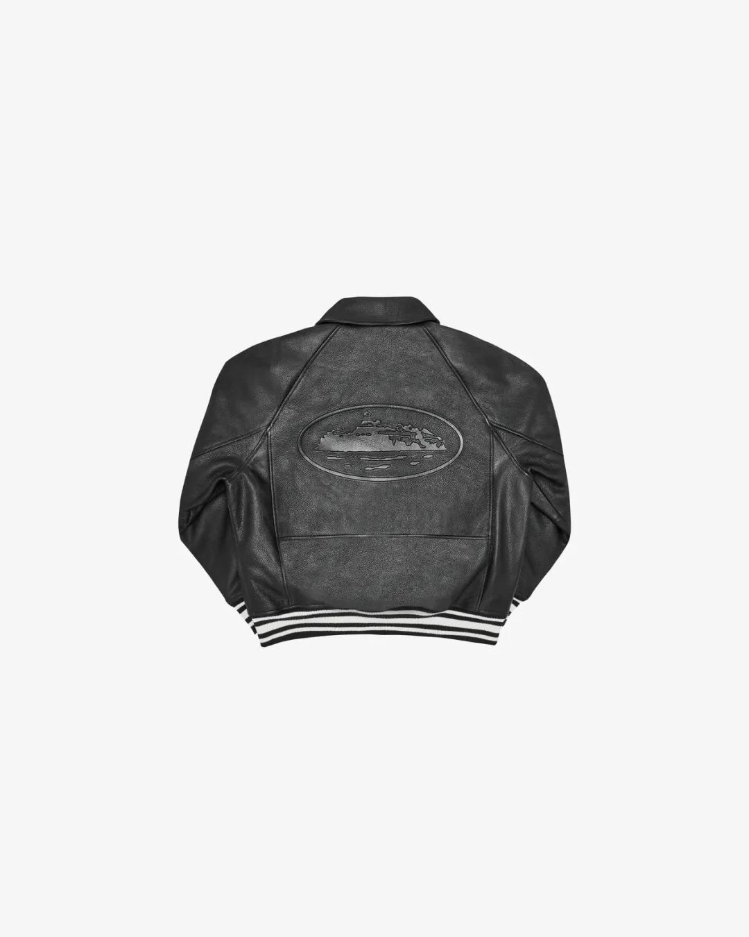 Corteiz RTW SkyDive Black Leather Jacket