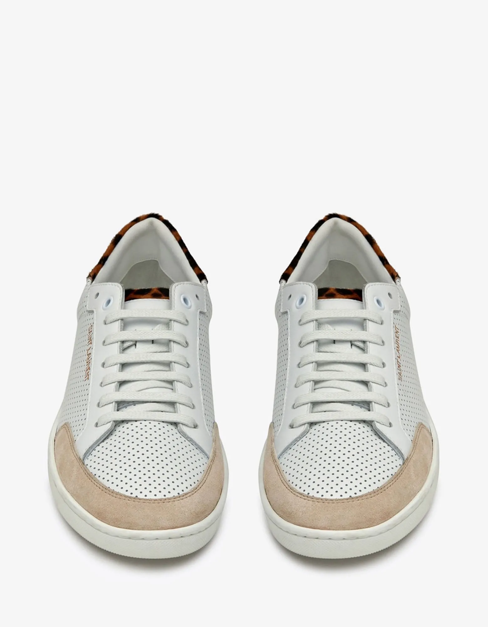 Court Classic SL/10 White Perforated Leather Trainers