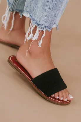 Crochet Slip On Sandal, Black