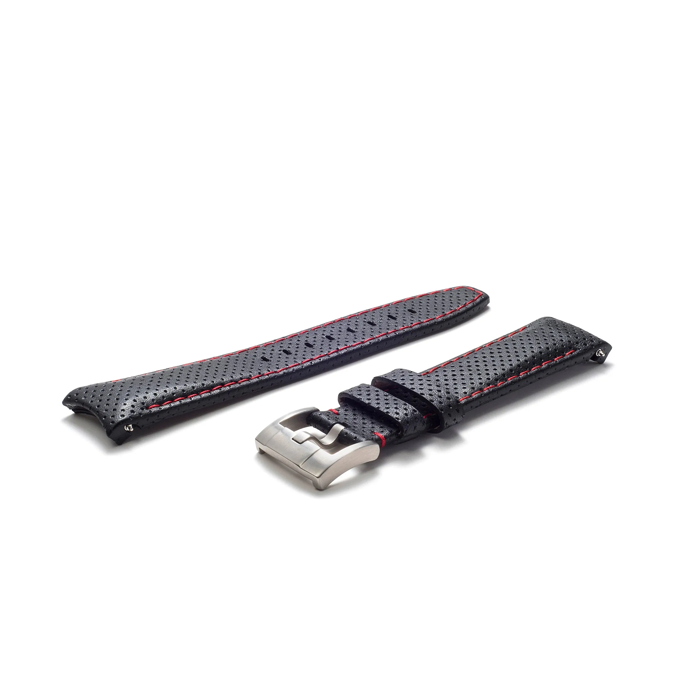 Curved End Racing Leather Strap for Rolex Submariner Ceramic with Tang Buckle