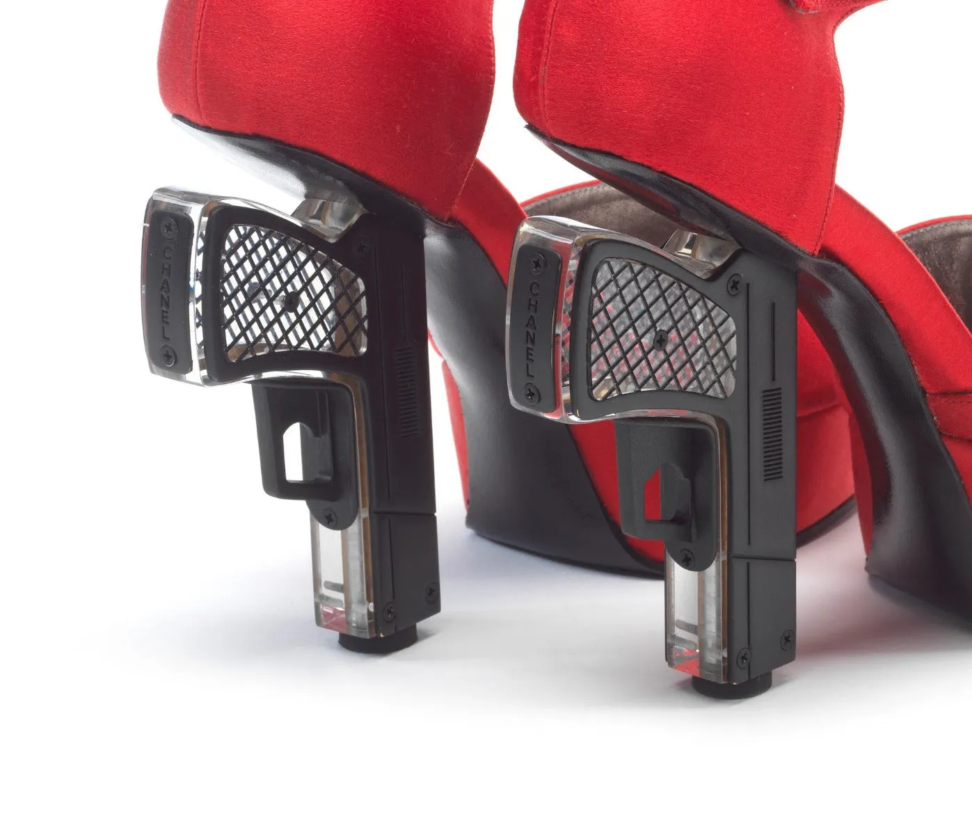 Custom-order Red Silk Gun Shoes