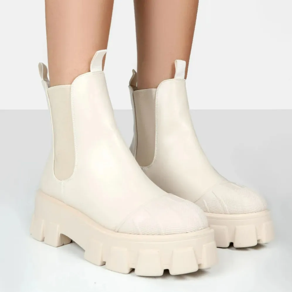 DEANWANGKT Fashion Winter Women Shoes Thick-Soled Women Boots Thicken Waterproof Platform Women's High Heel Shoes Botas Zapatillas Mujer