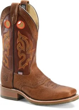 Double-H Men's 12" Domestic Wide Square Toe ICE Roper - Peanut Bison DH4400