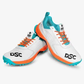 DSC JAFFA22 CRICKET SHOES (WHITE/SEA GREEN/FLURO ORANGE)