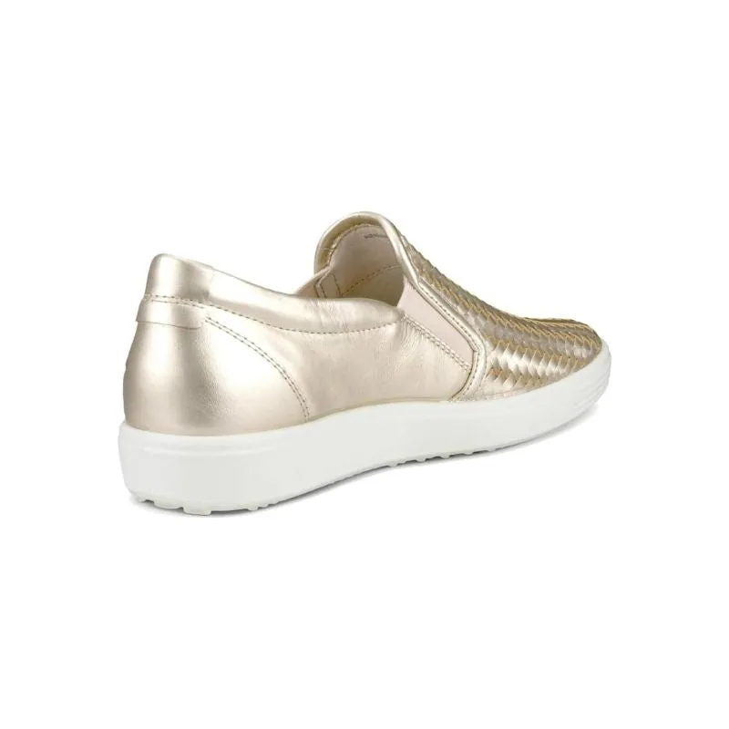 Ecco Soft 7 W Pure White Gold Women's Slip-On Shoes 470113 01688