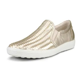 Ecco Soft 7 W Pure White Gold Women's Slip-On Shoes 470113 01688