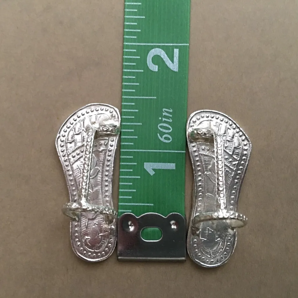 Fancy Silver Deity Shoes - 5 Sizes (For Her)