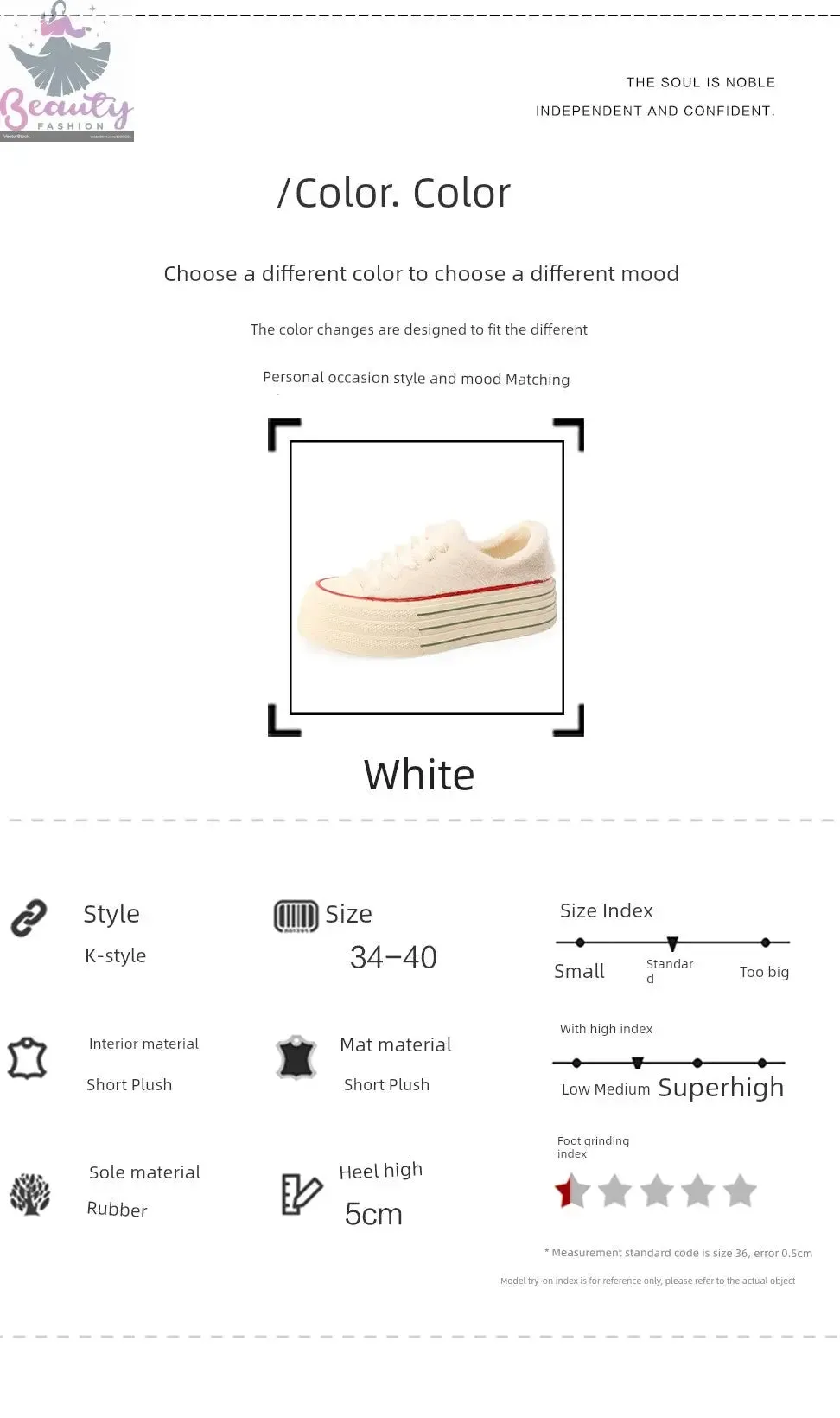 Female Autumn and Winter  White Shoes Warm plus Velvet Cotton Shoes Plush Shoes