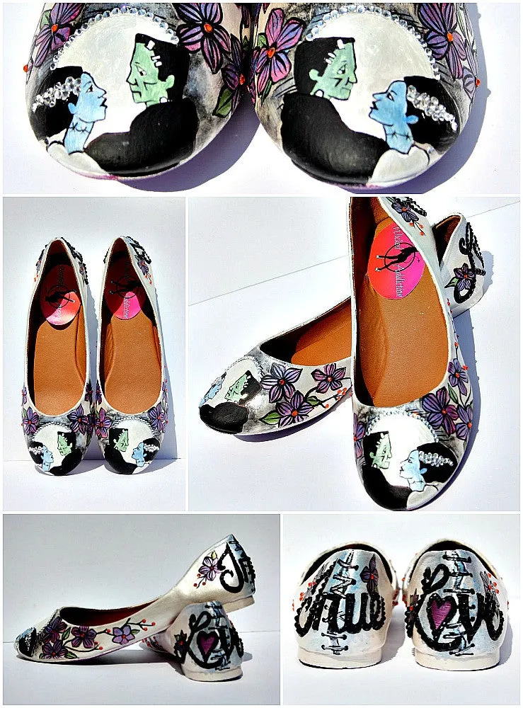 Frankenstein's Bride Crystal Ballet Flat