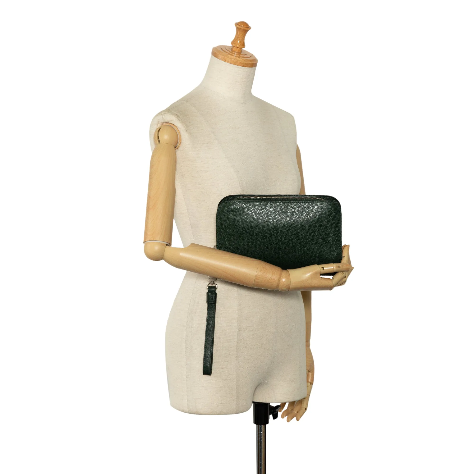 Green Louis Vuitton Taiga Baikal Clutch Bag