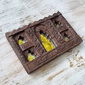 Handcrafted Carved in Solid Hard Wood Vintage Mirror Frame