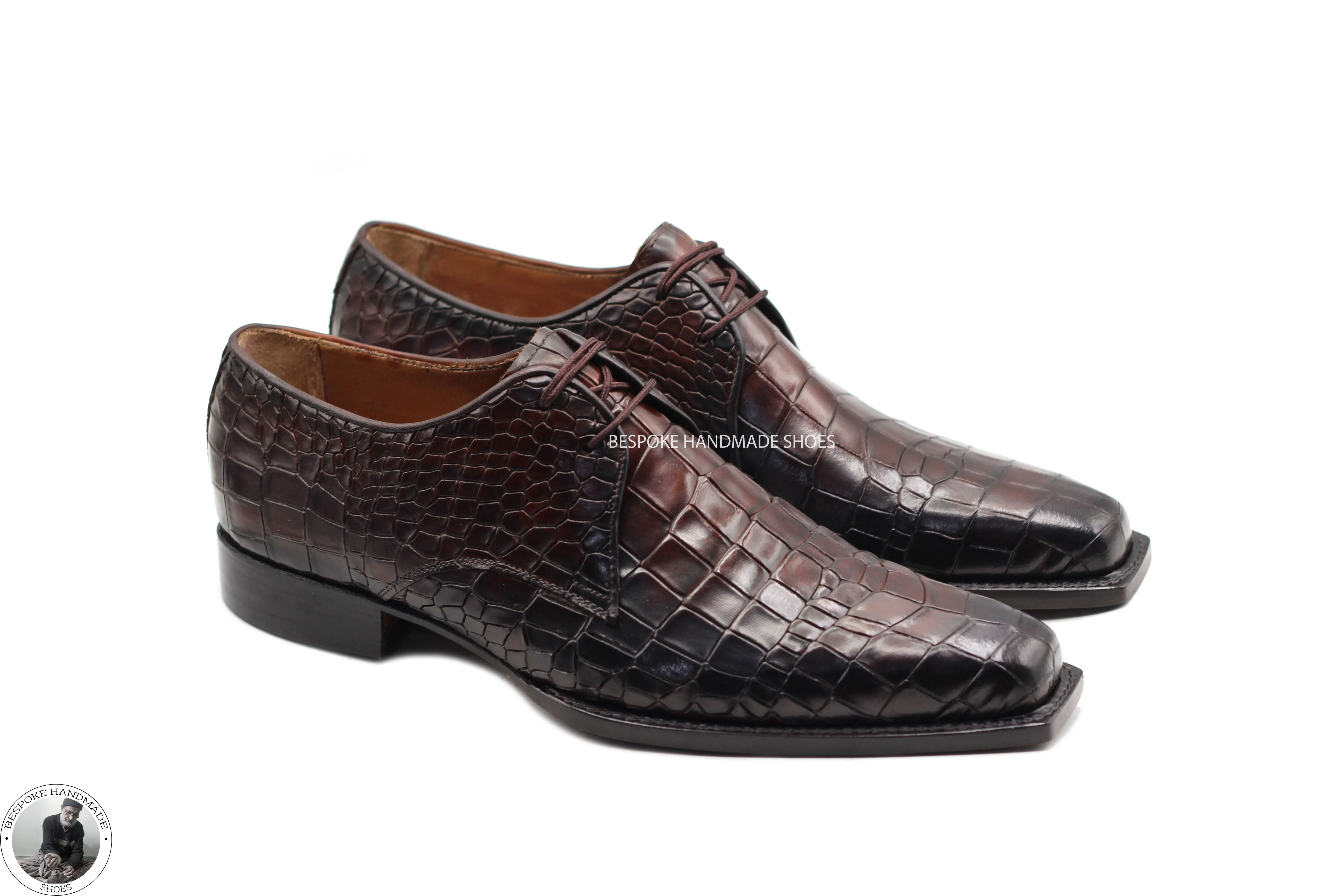 Handmade Premium Quality Burgundy Black Shaded Leather, Oxford Lace Up Wholecut Derby Gentlemen Shoes