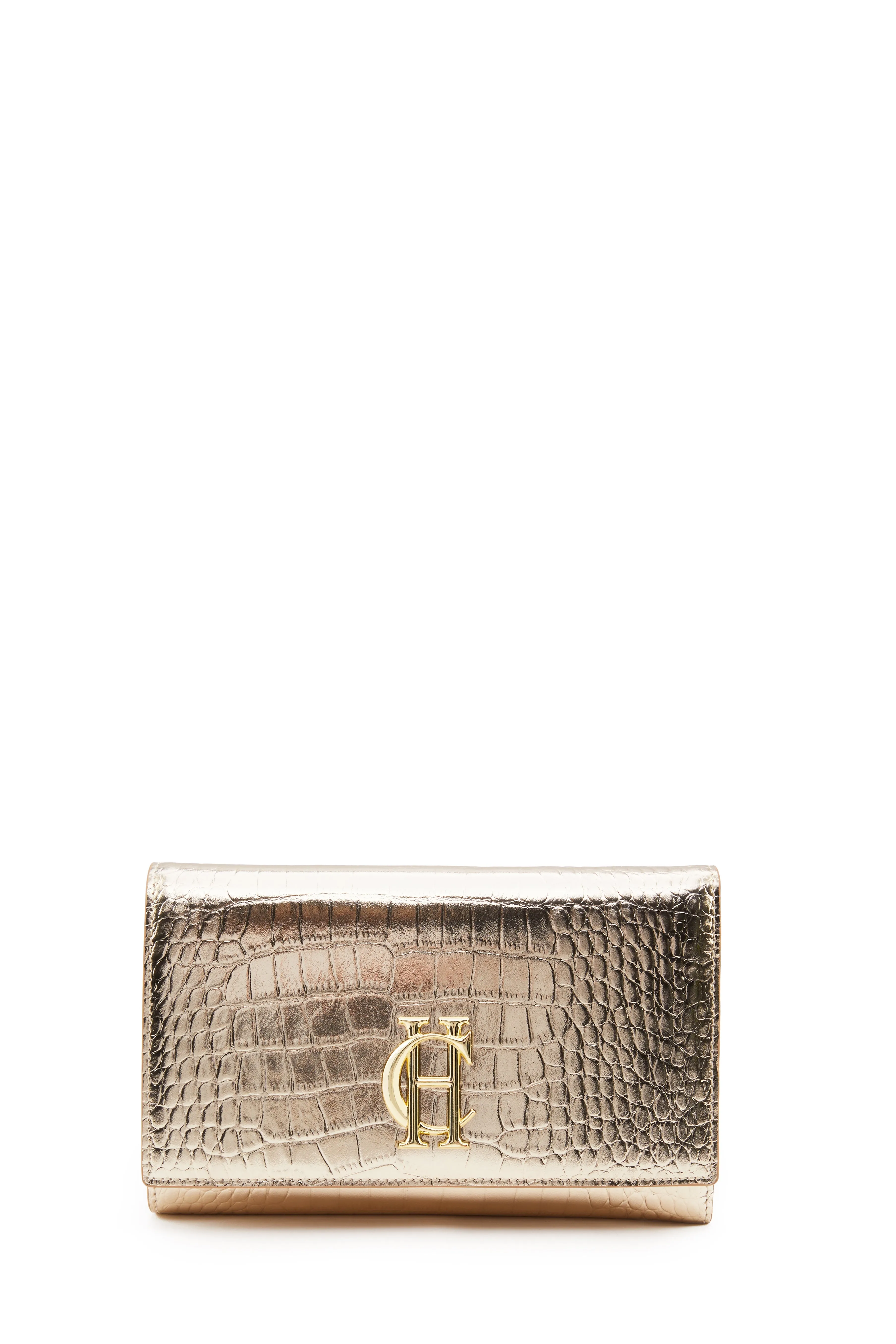 Highbury Clutch Bag (Gold Croc)