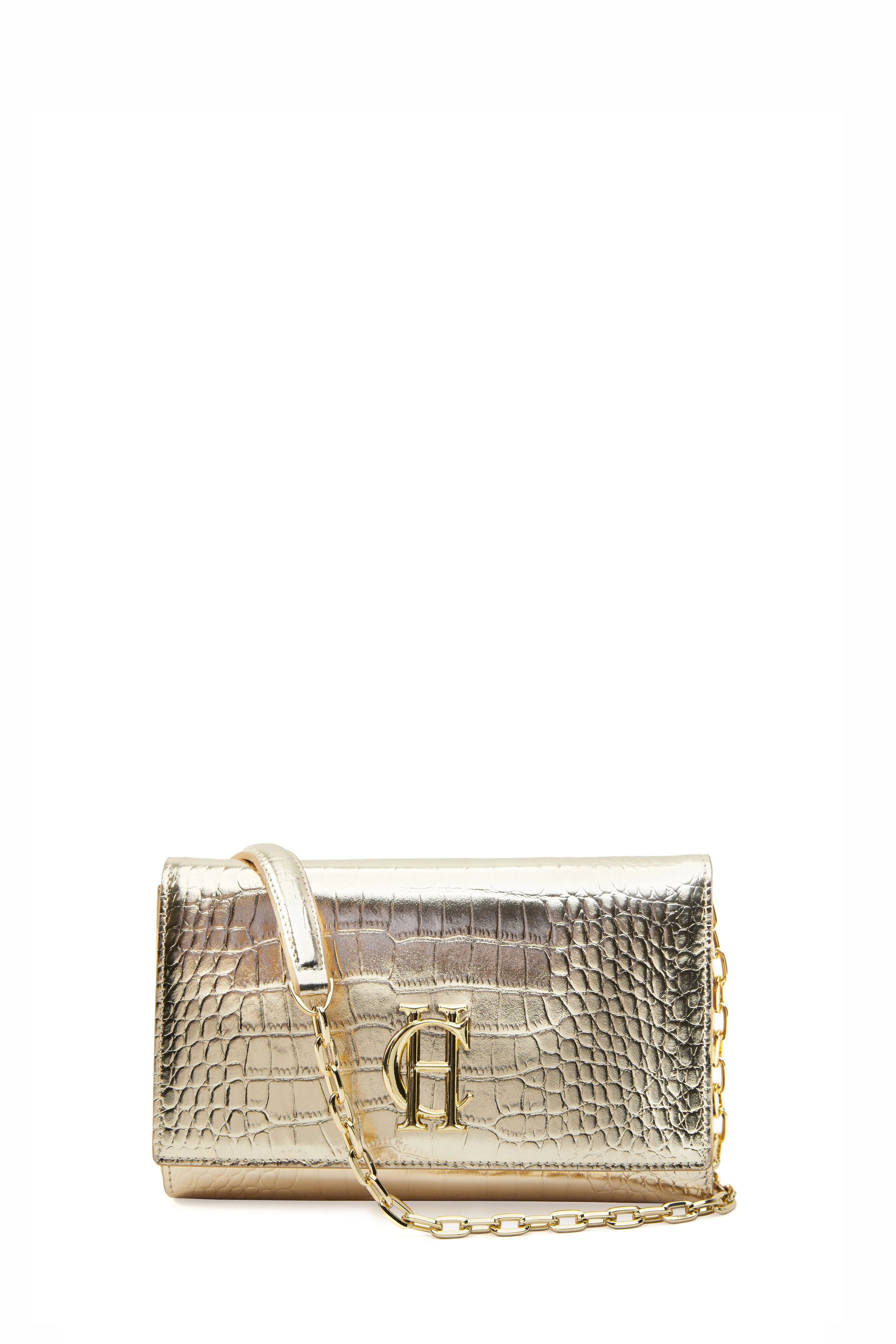 Highbury Clutch Bag (Gold Croc)