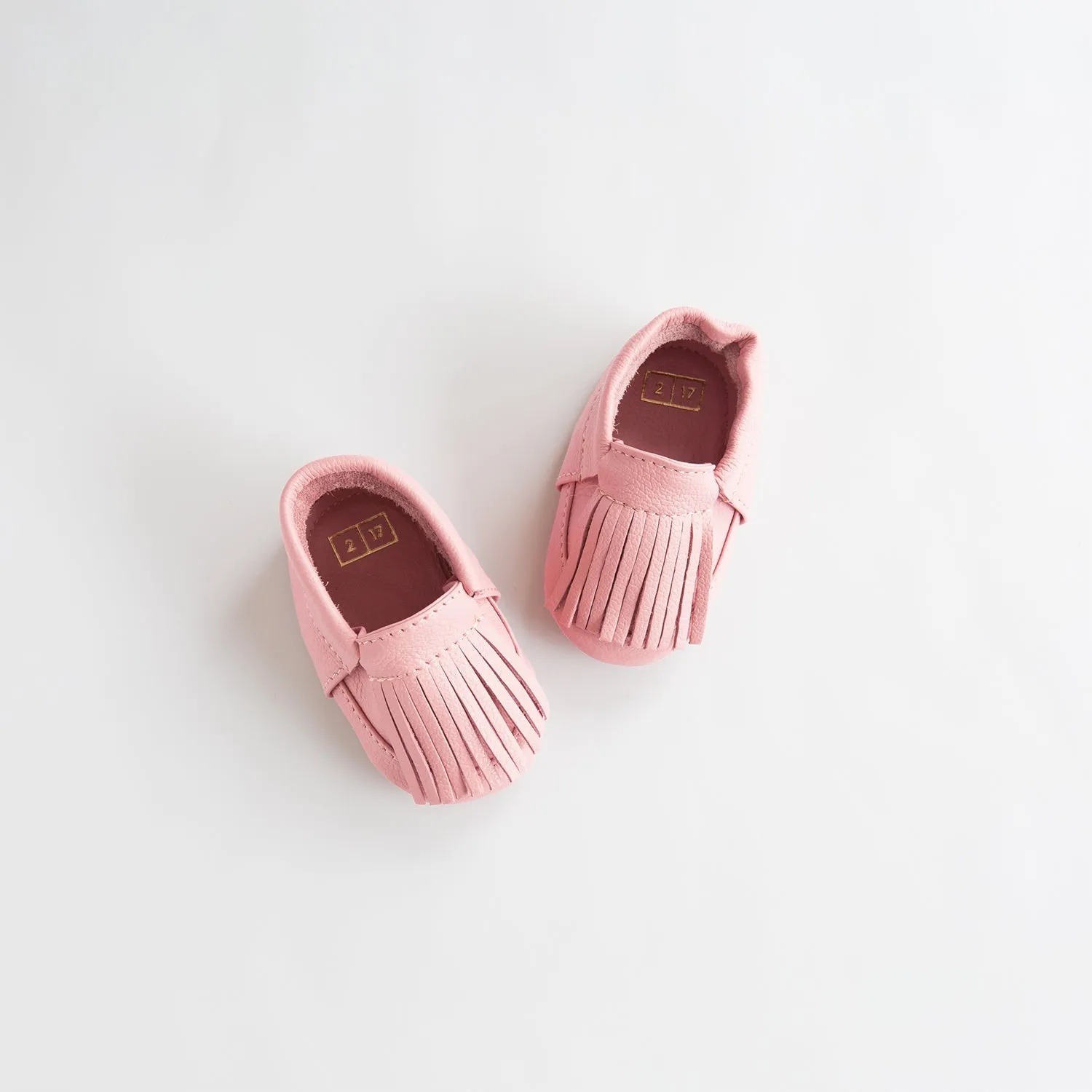 ili   charlie Fringe Leather Moccasin Pink* FINAL SALE