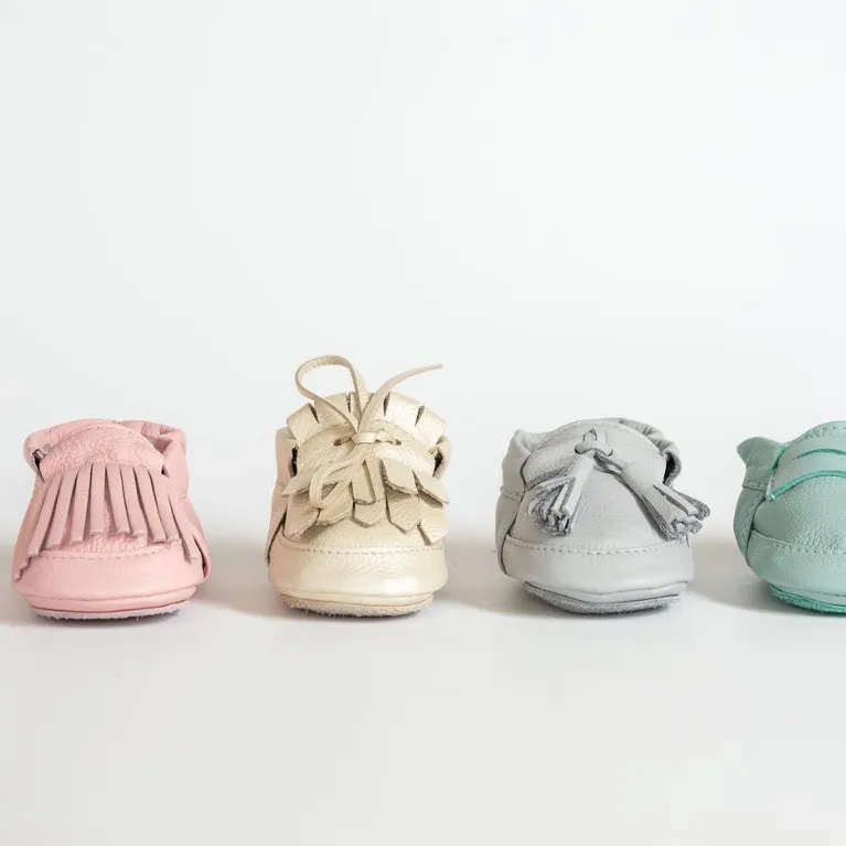 ili   charlie Fringe Leather Moccasin Pink* FINAL SALE