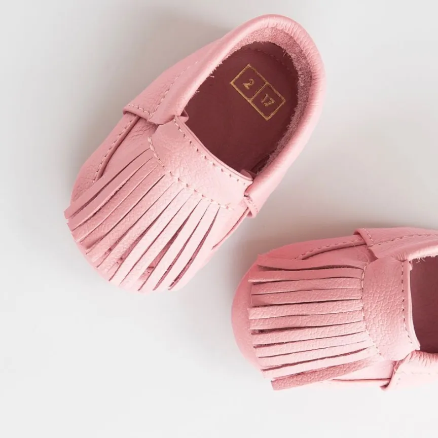 ili   charlie Fringe Leather Moccasin Pink* FINAL SALE
