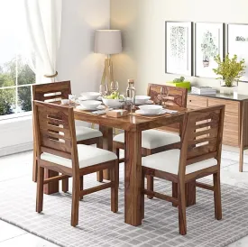 Jodhpur Furniture Sheesham Solid Wood Dining Set 4 Seater Dining Room Sets Table with Chair Set for Dining Room & Home Furniture