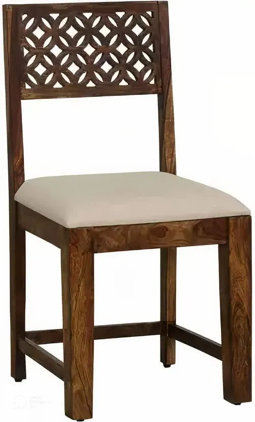 Jodhpur Furniture Sheesham Wood 4 Seater Dining Table with 2 Chairs and Bench Four Seater Dining Room Furniture CNC Design Dinner Table for Living Room Home and Restaurant (Natural Finish)