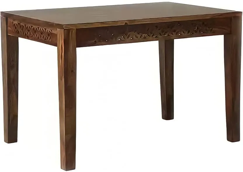 Jodhpur Furniture Sheesham Wood 4 Seater Dining Table with 2 Chairs and Bench Four Seater Dining Room Furniture CNC Design Dinner Table for Living Room Home and Restaurant (Natural Finish)