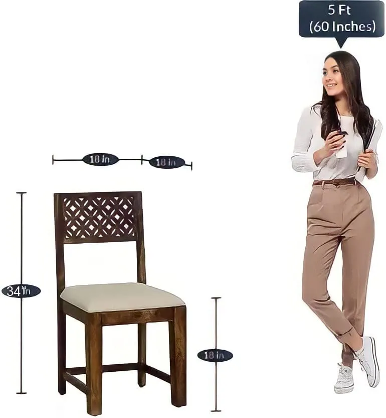 Jodhpur Furniture Sheesham Wood 4 Seater Dining Table with 2 Chairs and Bench Four Seater Dining Room Furniture CNC Design Dinner Table for Living Room Home and Restaurant (Natural Finish)