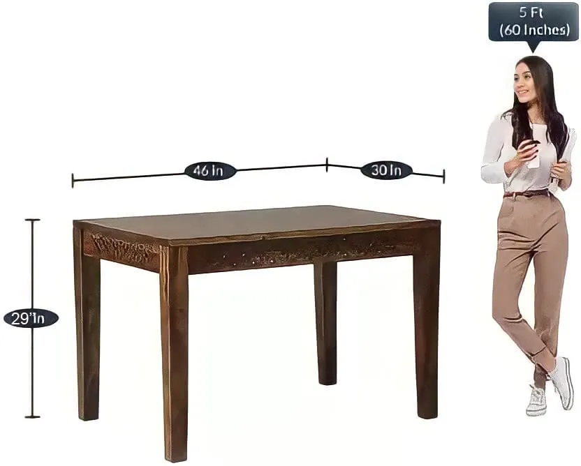 Jodhpur Furniture Sheesham Wood 4 Seater Dining Table with 2 Chairs and Bench Four Seater Dining Room Furniture CNC Design Dinner Table for Living Room Home and Restaurant (Natural Finish)