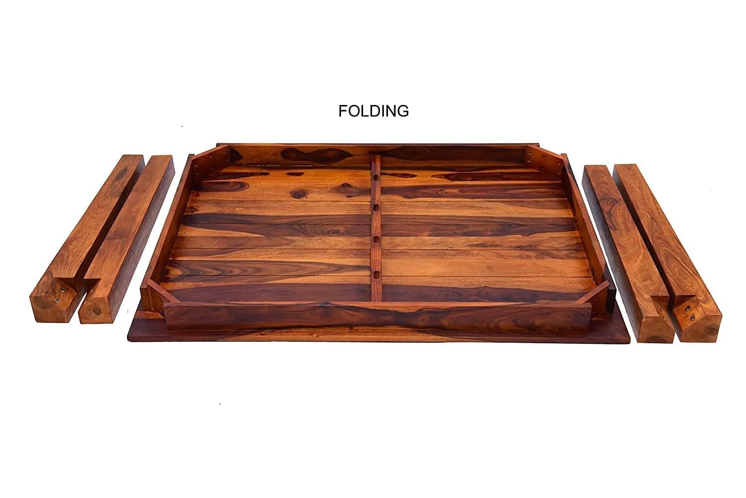 Jodhpur Furniture Solid Sheesham Wood Dining Table 4 Seater Set with 4 Chairs | Honey Finish