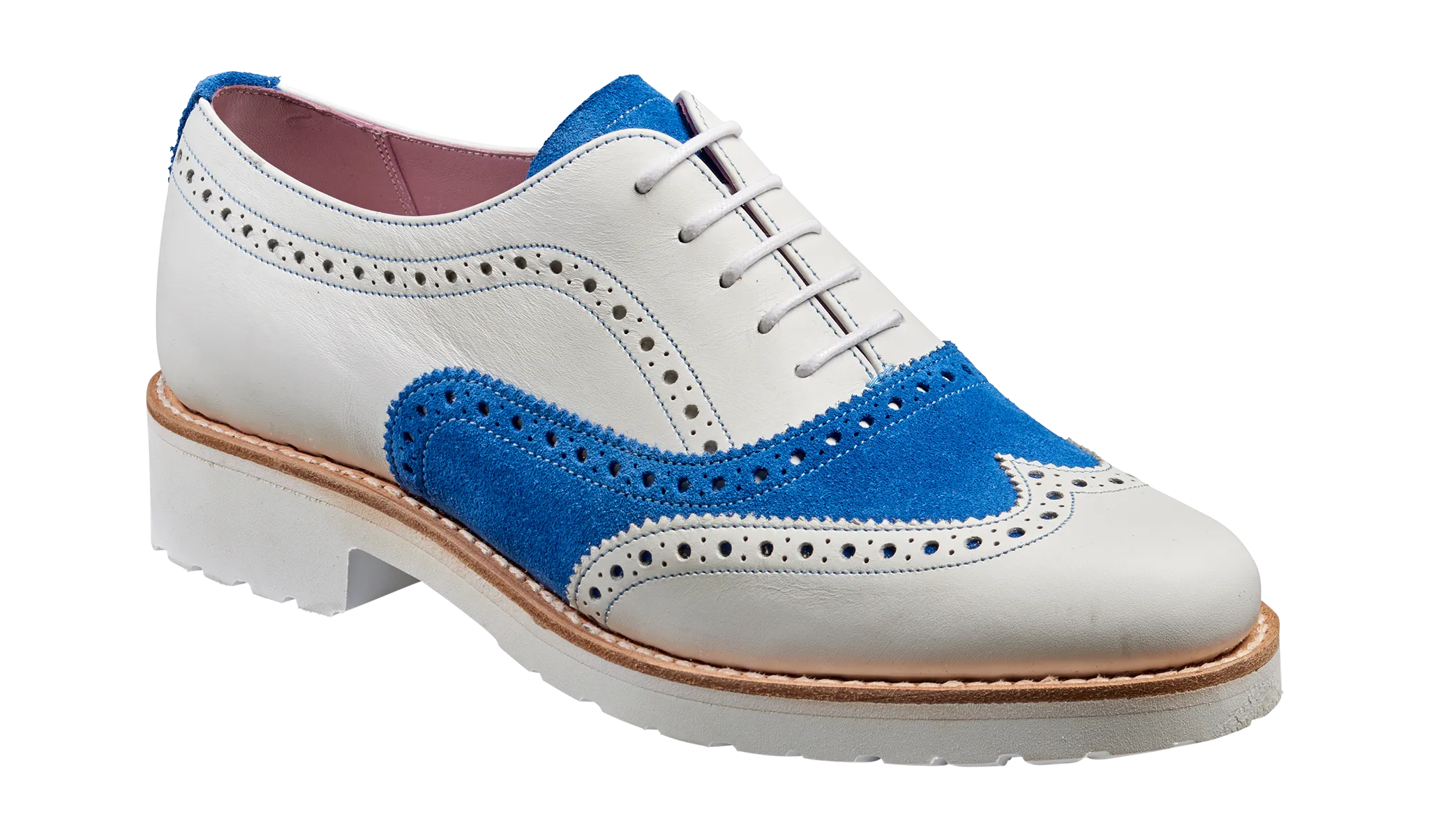Josie - White Calf / Sky Blue Suede