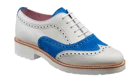 Josie - White Calf / Sky Blue Suede
