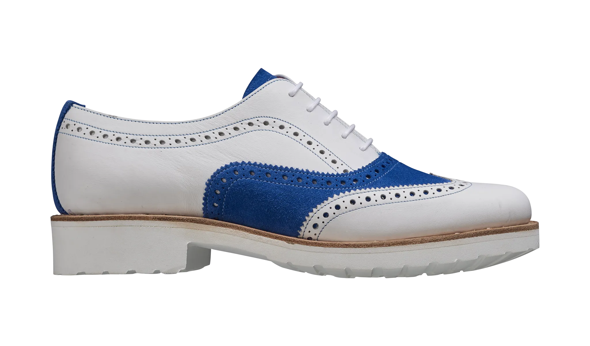 Josie - White Calf / Sky Blue Suede