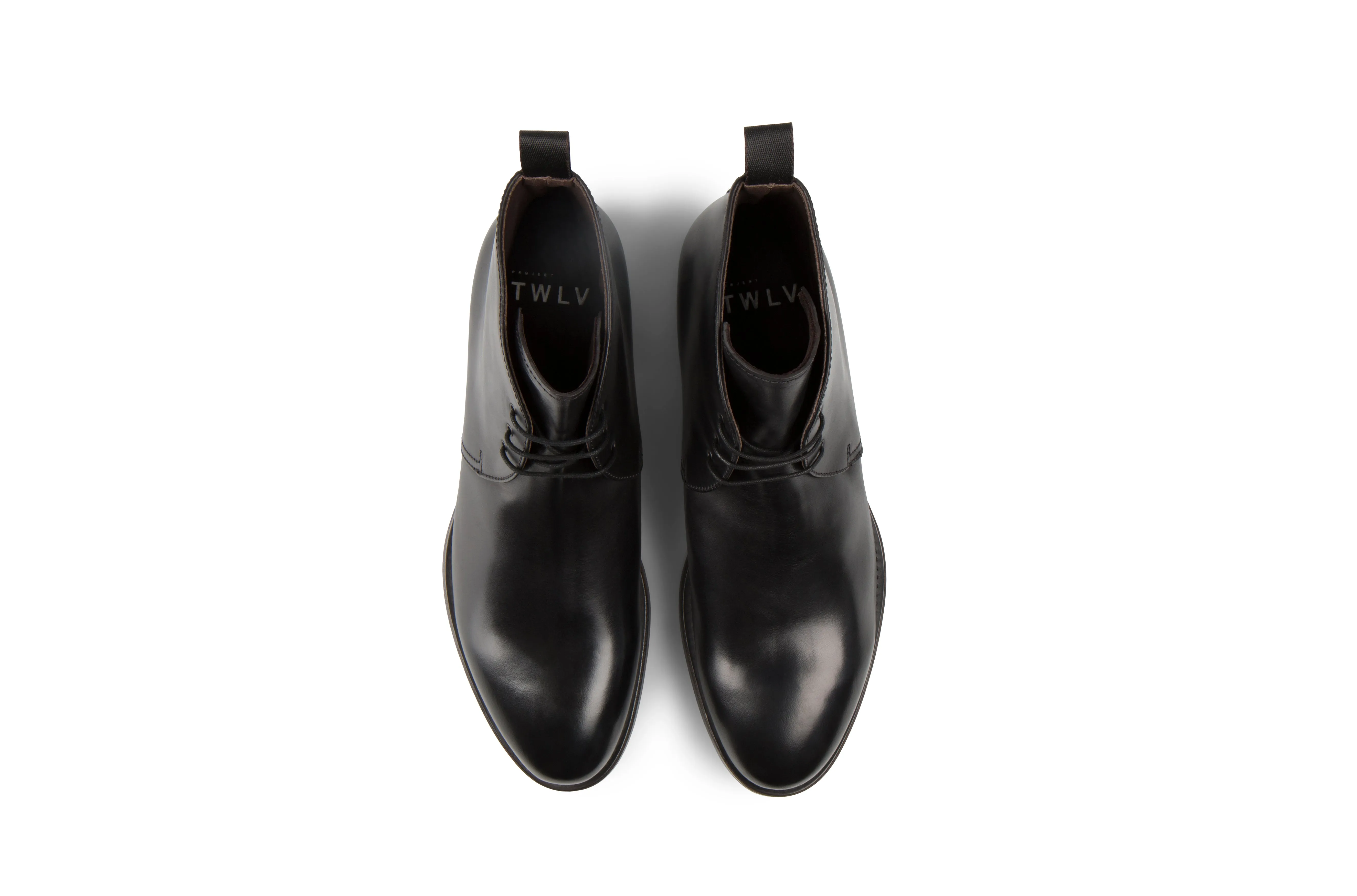 Kent Black Cordovan Leather Chukka Boots