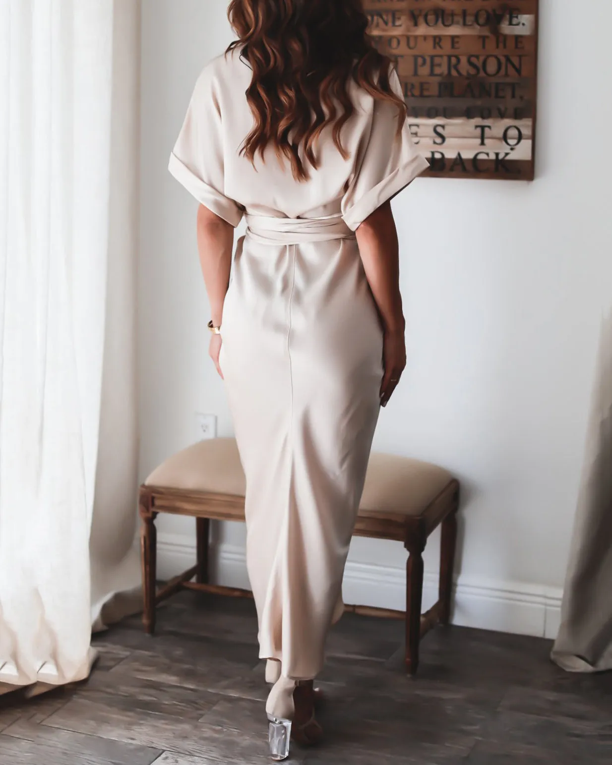 Lace Up Solid Dress
