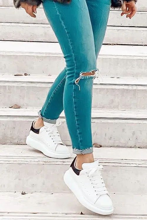 Lace Up White Sneakers