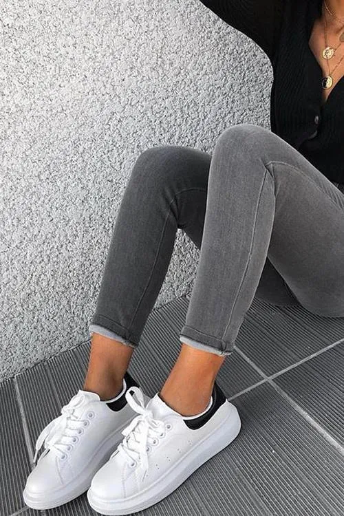 Lace Up White Sneakers