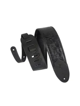 Levy's M4WP-007 3 inch Wide Embossed Leather Guitar Strap
