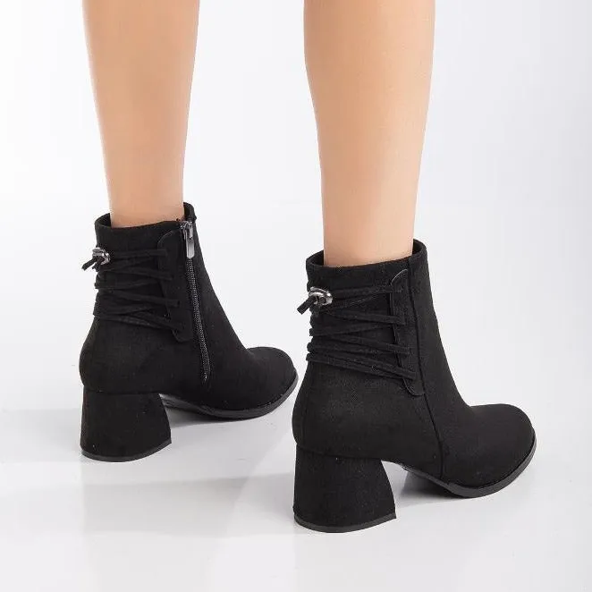 Lucie - Black Suede Ankle Boots