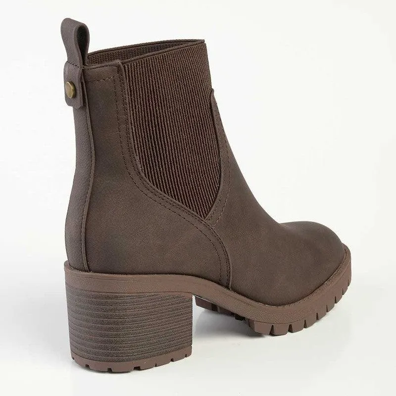 Madison Ella Chunky Ankle Boot - Chocolate
