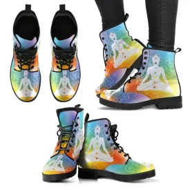Mandala Chakra Design Leather Boots