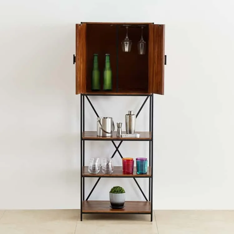 Mango Wood Bar Cabinet - Brown