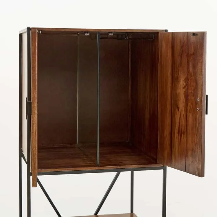 Mango Wood Bar Cabinet - Brown